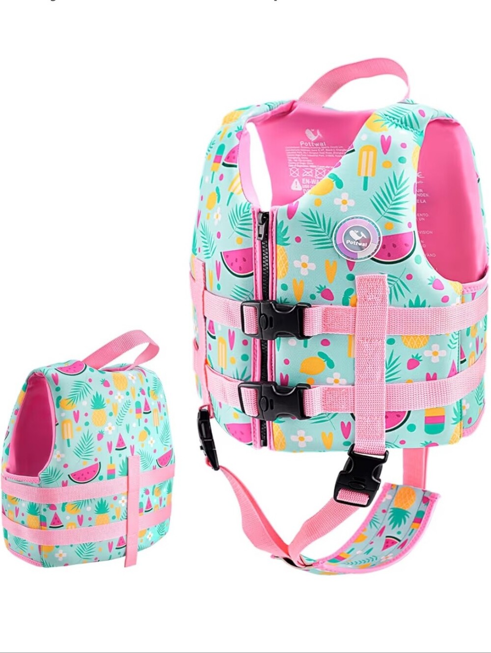 Pottwal Swim Vest for Kids - Made of Neoprene & EPE w/Adjustable Crotch Strap